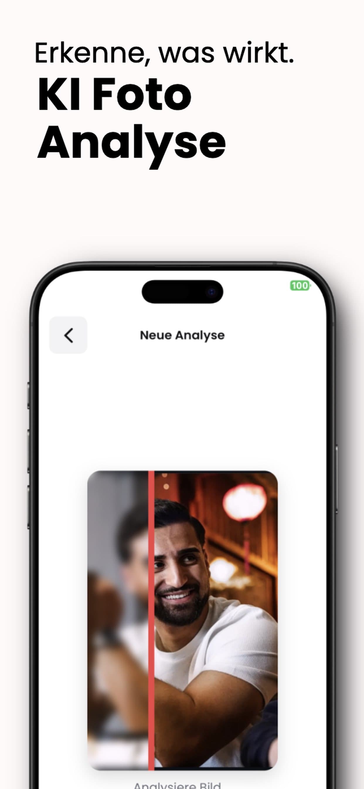 Swipe Check App Screenshot mit KI-Fotoanalyse